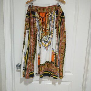 Laddi Dashiki African Cotton Maxi Wrap Skirt One Boho Indie
